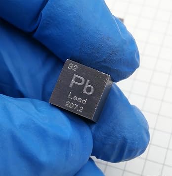 Lead Cube - 10mm Pure Metal Element Cubes - Laser Engraved High Density Cube Set for a Periodic Table of Elements Collection,Lead