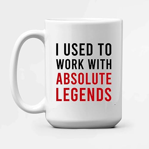 Miniatura 5 de Panvola Taza de café de cerámica con texto en inglés "I Used To Work With Absolute Legend Coworker Gifts Retirement New Job Goodbye Retired Negro