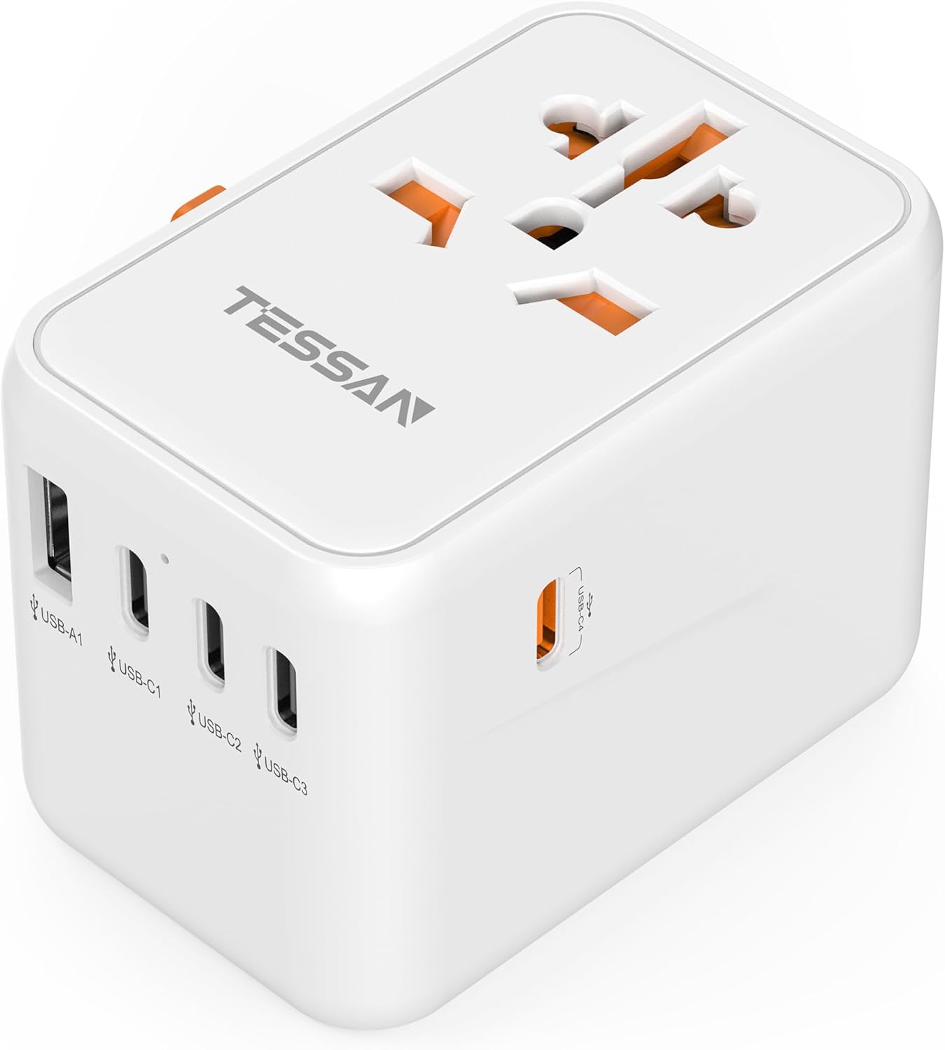 TESSAN Universal Travel Adapter Worldwide, 65W PD Fast Charger, International Plug Adaptor with 4 USB C 1 USB A Ports, Power Adapter for European USA UK Australia (Type C/G/A/I) TESSAN Universal Travel Adapter Worldwide, 65W PD Fast Charger, International Plug Adaptor with 4 USB C 1 USB A Ports, Power Adapter for European USA UK Australia (Type C/G/A/I)