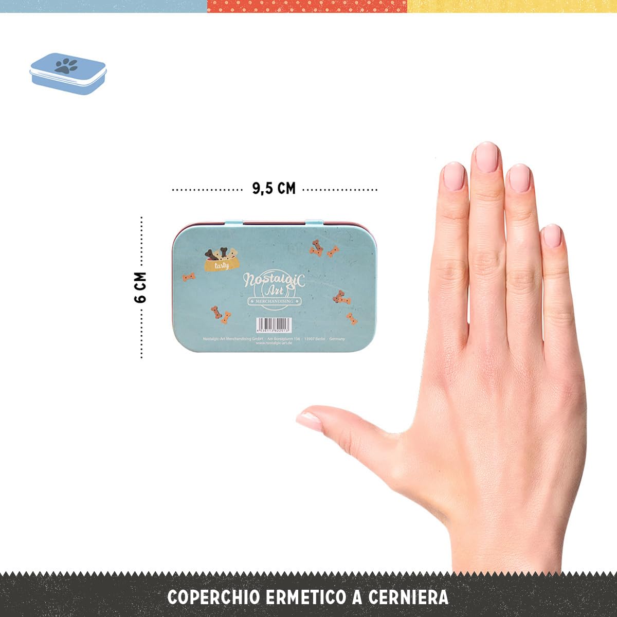 Barattolo Latta Vintage Per Biscotti Cani Nostalgic-Art | Design Retrò, Coperchio Ermetico - Idea Regalo Per Amanti Degli Animali - Foto 7