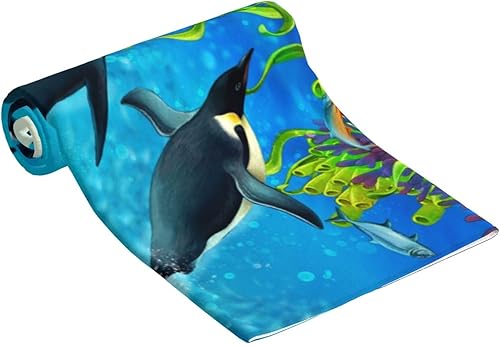 Miniatura 3 de Toalla de playa de gran tamaño con diseño de pingüino, sin arena azul, para mujeres, hombres y niños, toalla de baño altamente absorbente de secado