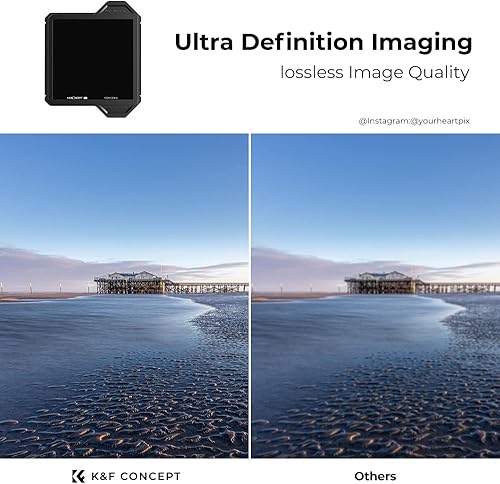 Miniatura 5 de K&F CONCEPT Filtro de lente ND cuadrado ND64 (6 paradas) de 3.937 x 3.937 in, filtro de densidad neutra de 36 capas para lente de cámara