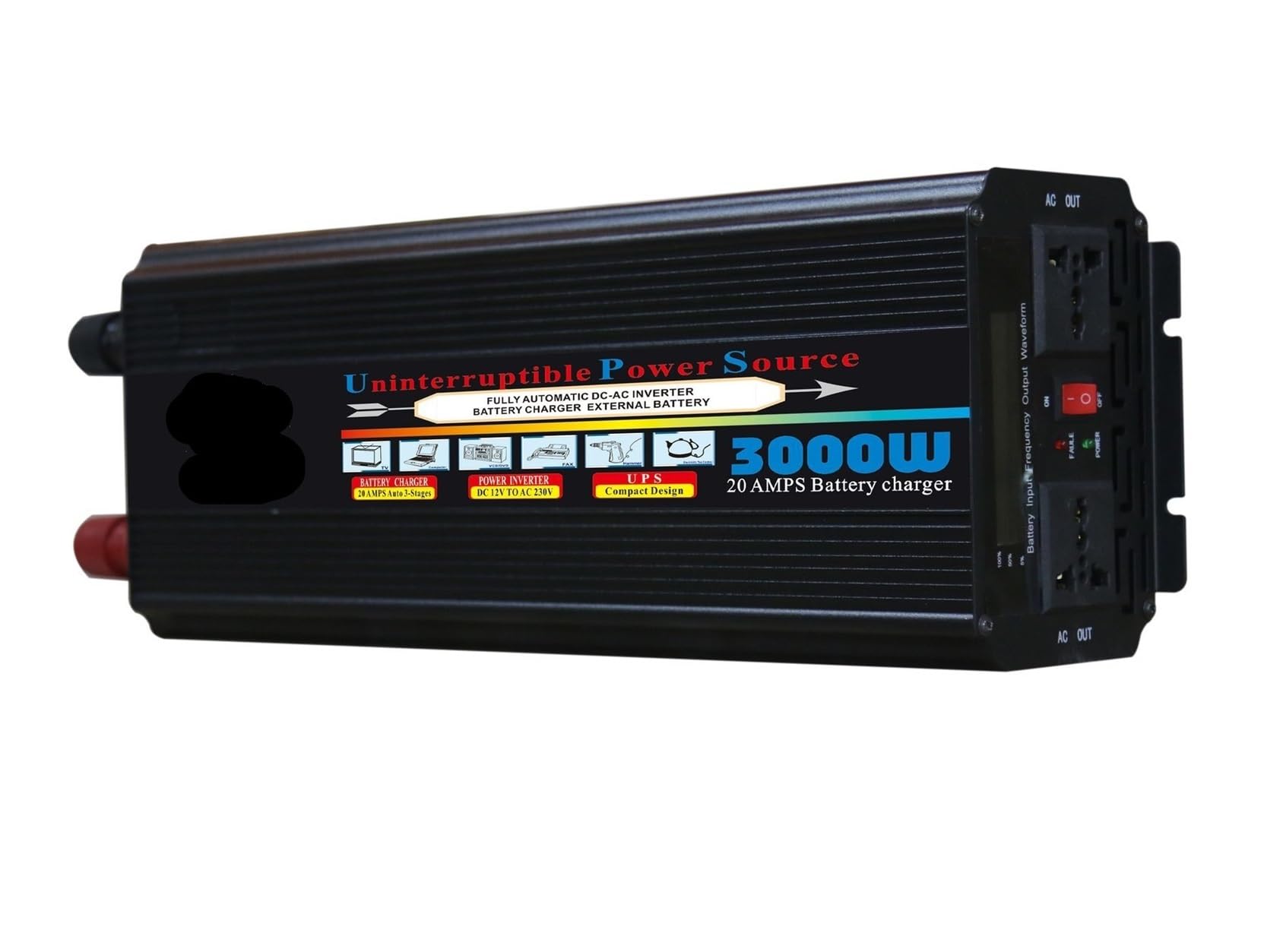 Inversor de Potencia de Onda modificada 3KW 3000W DC12V/24V a AC110V/220V 50HZ/60HZ (Color : 50HZ, Size : 24V-110V)