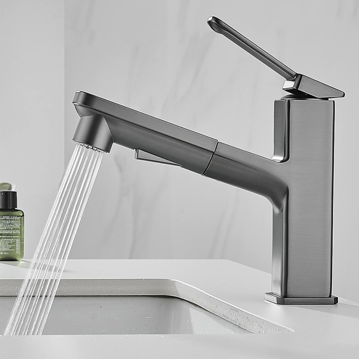 洗面器タップ 真鍮引き出し式洗面器蛇口 2つの水出口モード 温水