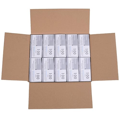 Miniatura 6 de Daxwell Guantes de vinilo, sin polvo, medianos, transparentes, F10001748 (caja de 1000, 10 cajas de 100)