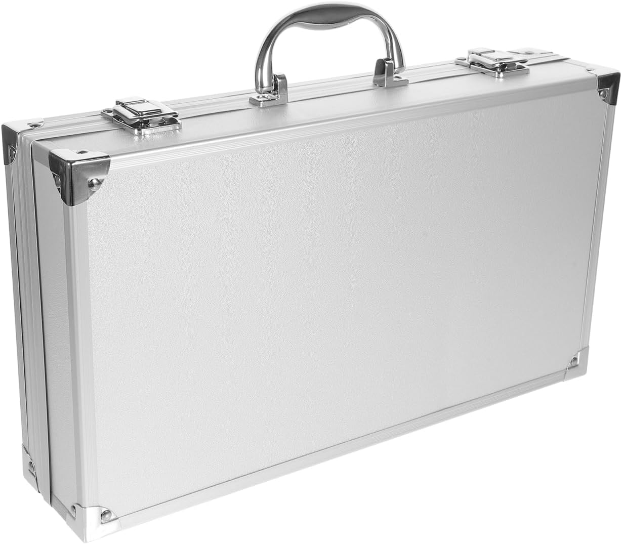 DOITOOL Silver Aluminum Briefcase with Lock, Aluminum Briefcase for Men or Women, Metal Hard Case with Foam for Travelers Luggage Craftsman Travel Cash (14.1x7.8x2.9Inch)