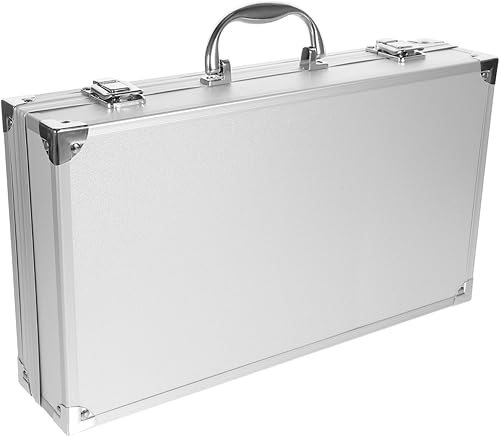 Miniatura 10 de Homoyoyo Caja de herramientas de aluminio de 14 pulgadas, estuche de transporte portátil con maletín de metal de espuma, caja de herramientas con