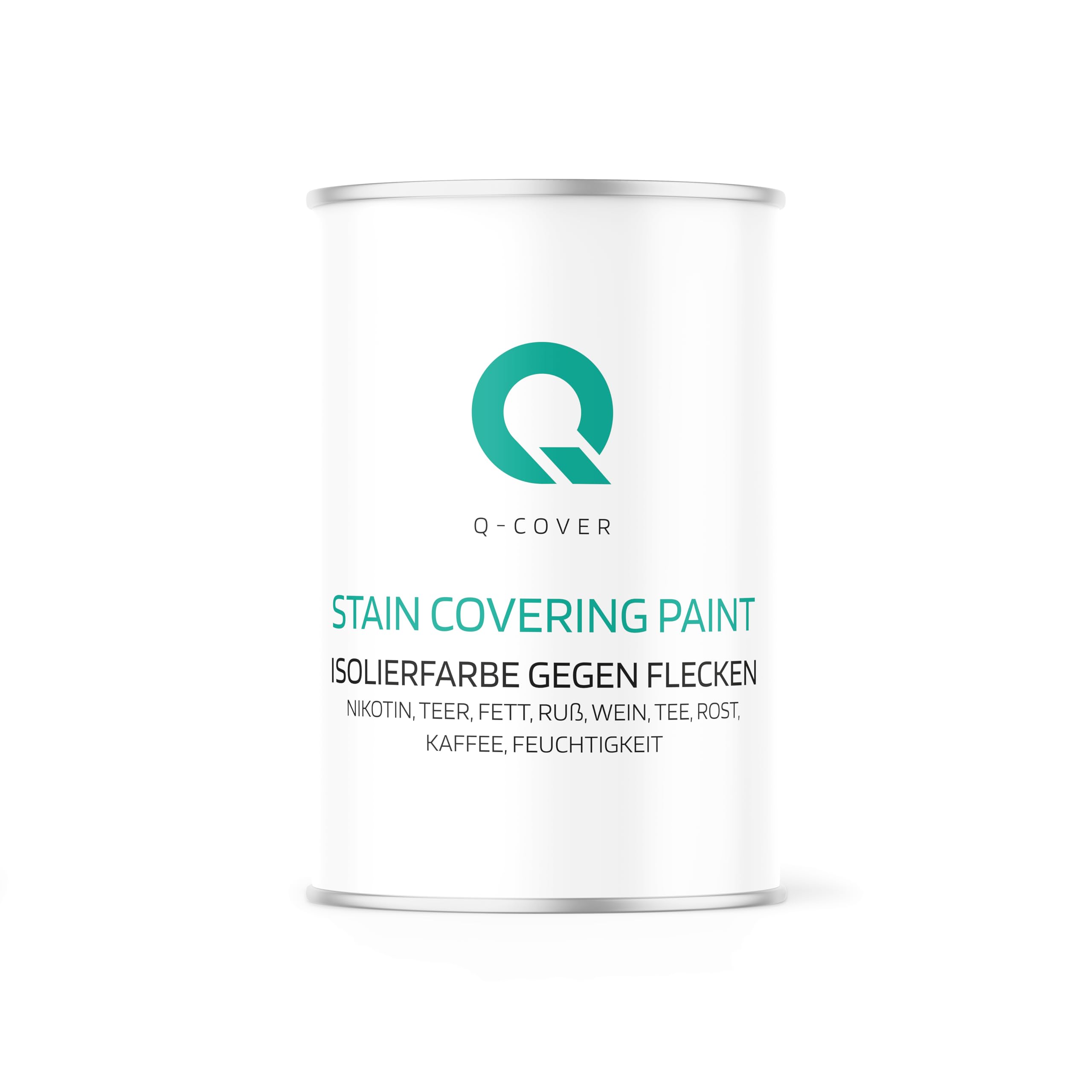 Isolierfarbe gegen Flecken Weiß 1L – Fleckensperre innen/außen, Wand-/Deckenfarbe, matt, geruchsarm, lösemittelfrei