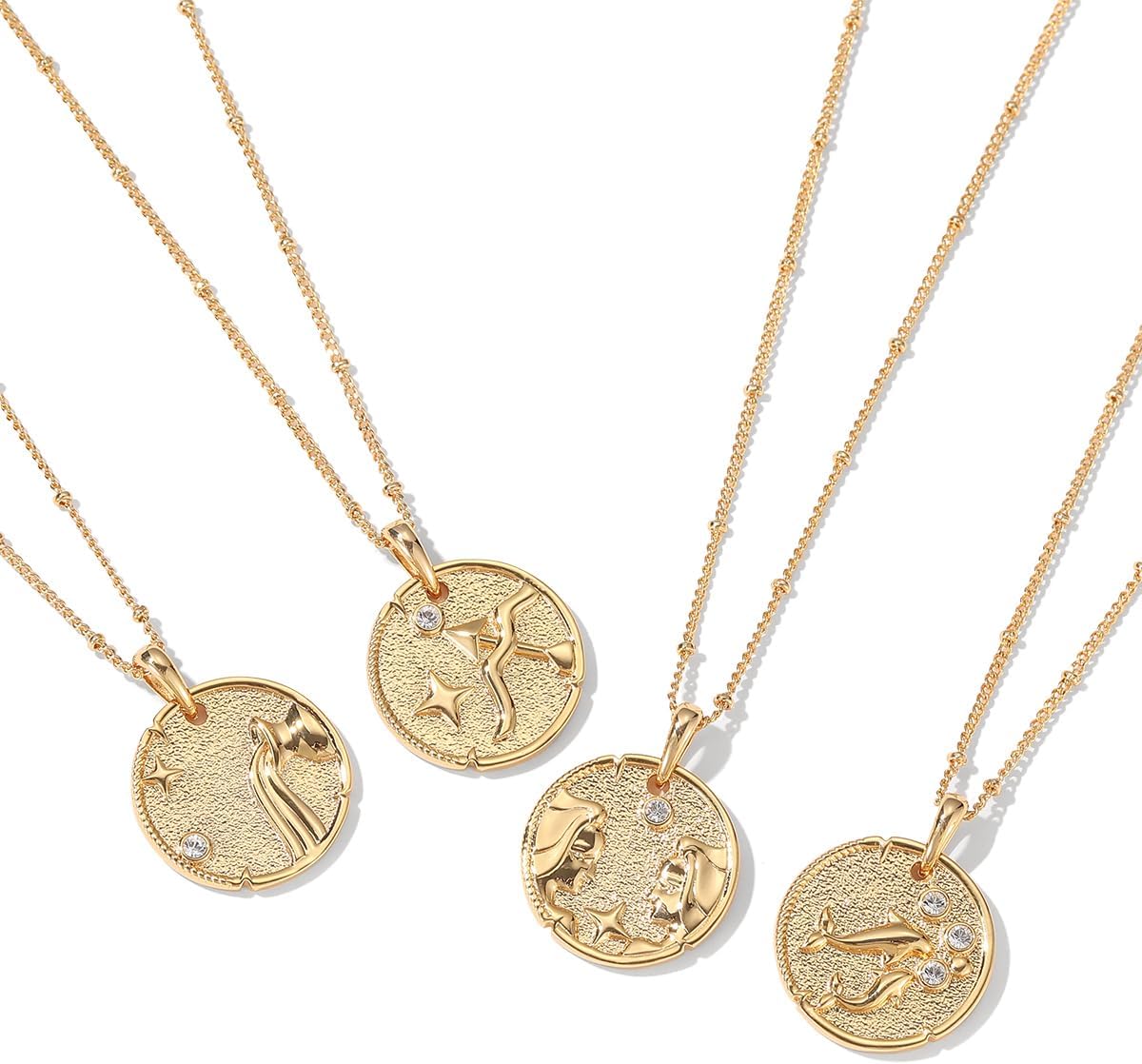 Zodiac Necklace for Women 18k Gold Constellation Pendant Crystal Zirconia Necklace Astrology Jewelry Birthday Gifts for Women, Necklace for Mom and Wife Daughter - Image 7