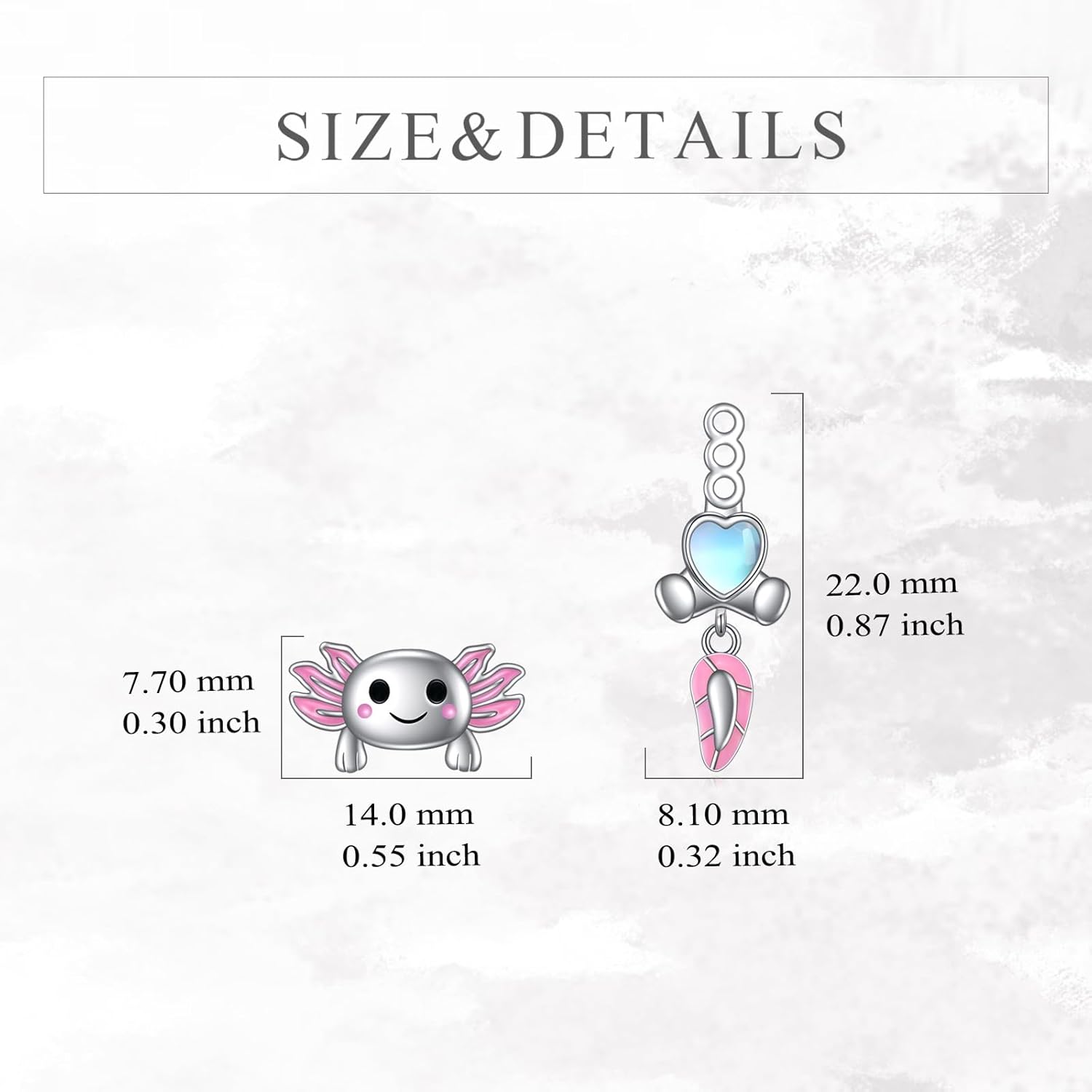 Axolotl Jacket Earrings Sterling Silver Front Back Axolotl Studs Earrings Jewelry Gifts for Women - Image 5