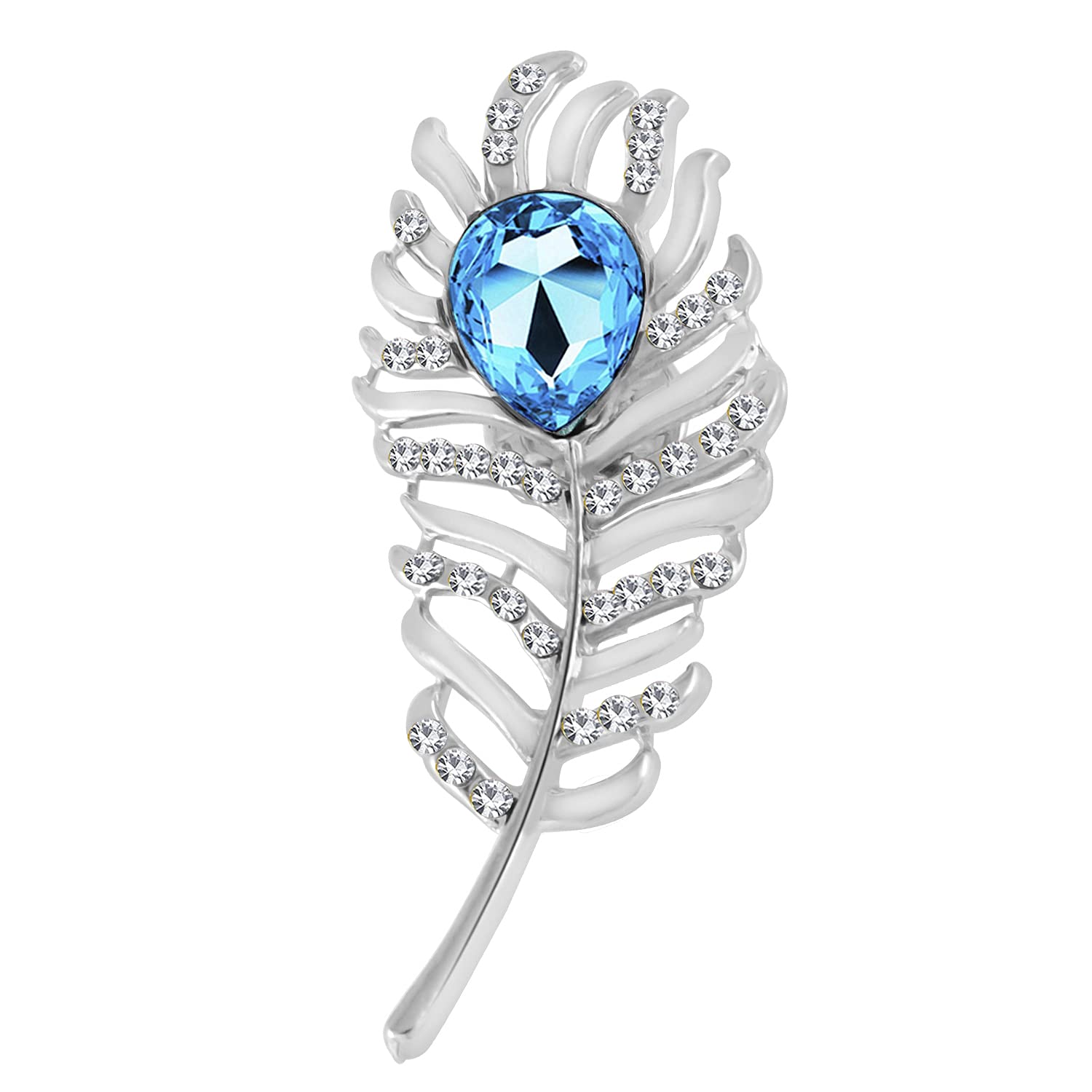Mens Jewellery Lovely Peacock Feather Lapel Pin Brooch With Crystal Stones For Mens And Boys SP10002011