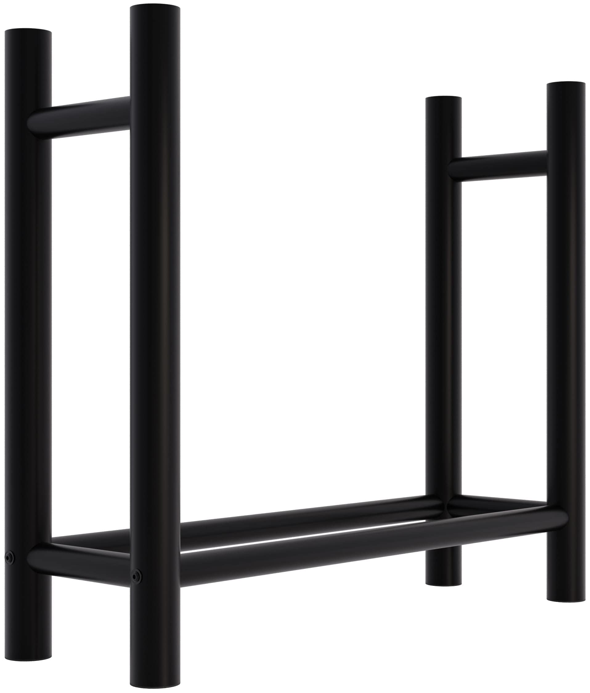 CLP Kaminholzregal Medya I Robuster Kaminholzständer Schwarz Metall I In 5 Größen Verfügbar I Stapelhilfe Für Brennholz, Größe:30x80x80 cm, Form:rund