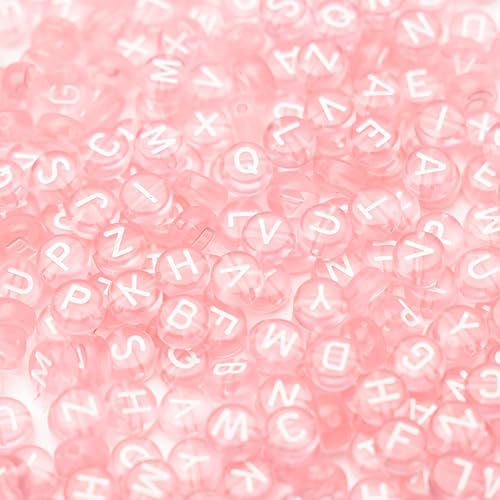 Vista 15 de 1400 cuentas acrílicas de letras de 0.157 x 0.27 pulgadas para hacer joyas, cuentas del alfabeto para hacer pulseras, cuentas redondas de la A a