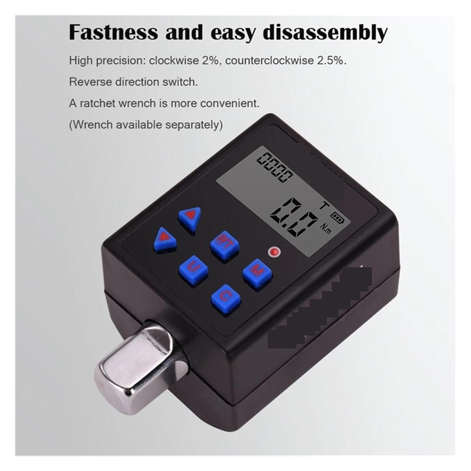 Drehmomentschlüssel Digital, Digitaler Drehmomentmesser 0,3–340 Nm, einstellbarer Drehmomentmesser-Adapter, professioneller elektronischer Drehmomentschlüssel, Inspektions- und Reparaturwerkzeuge,Ele