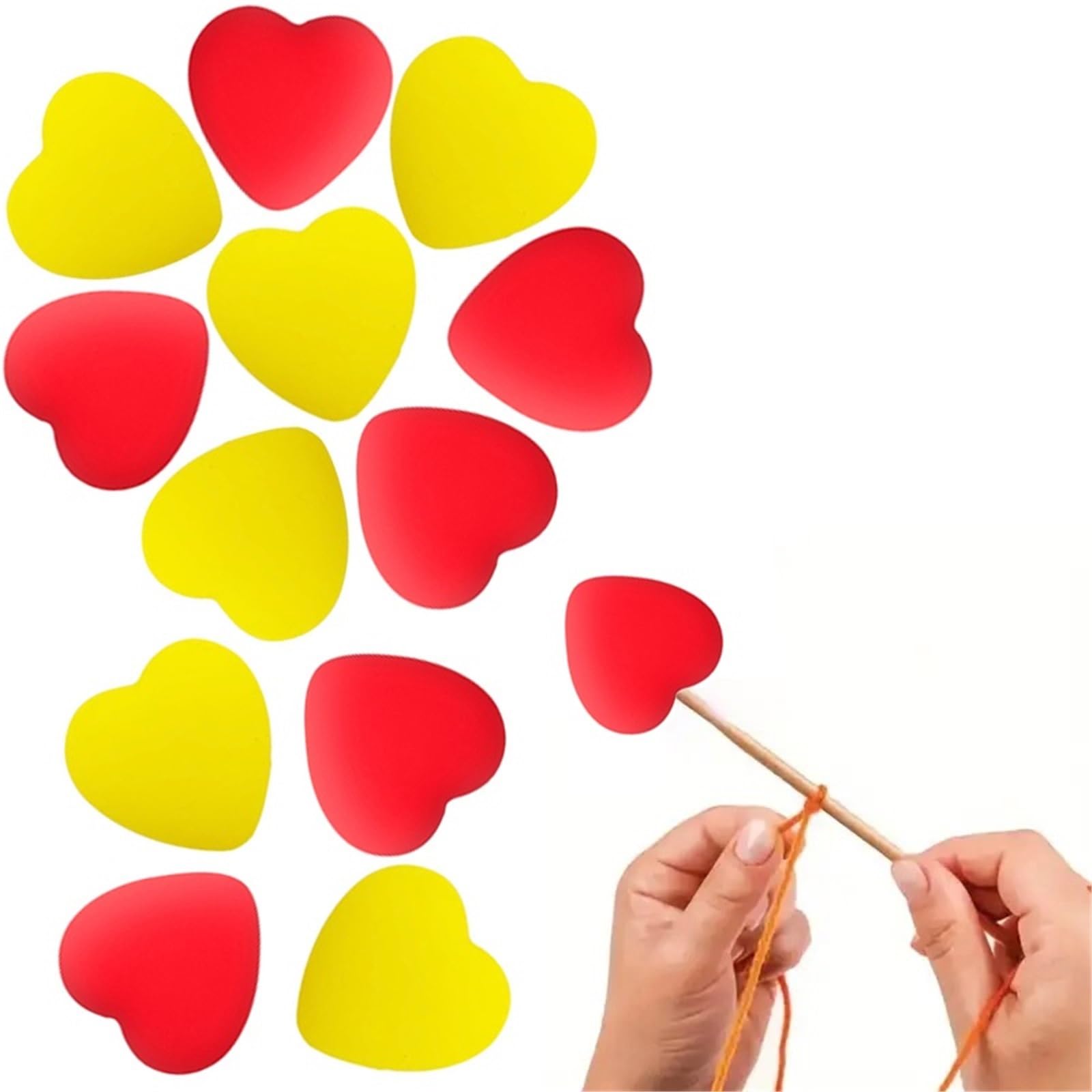 Knitting Needle Stoppers 60PCS Multicolor Heart Stitch Needle Tips Stoppers Silicone Knitting Needle End Caps Cute Knitting Needle Point Protectors(3)