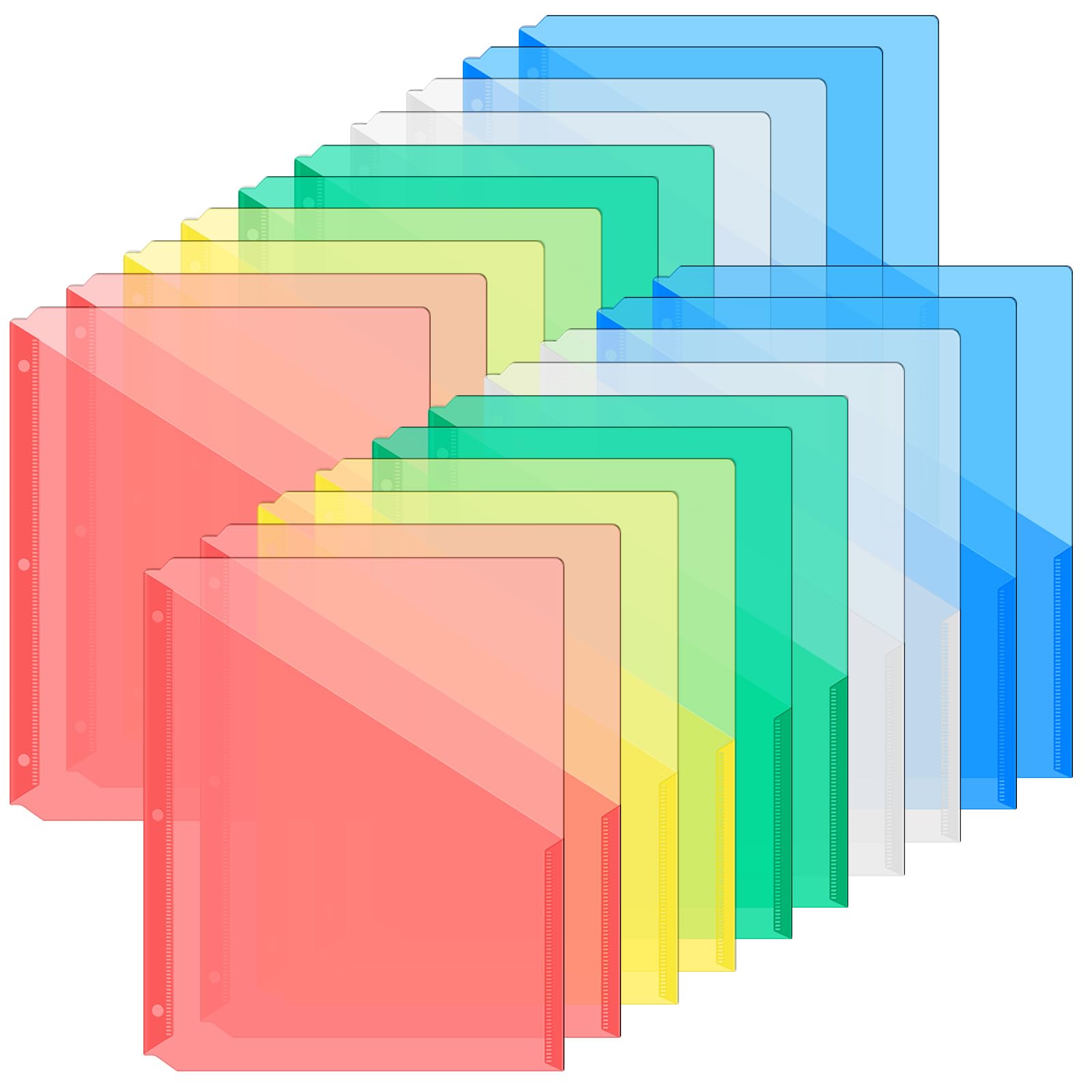 Maitys 30 Pack Binder Pockets 3 Ring, Letter Size 8.5x11,Candy Color