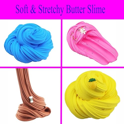 Miniatura 4 de Paquete de 24 kits de slime de mantequilla, suministros de recuerdo de fiesta, súper suave, antiadherente, bolsa de regalo, premio para niñas y