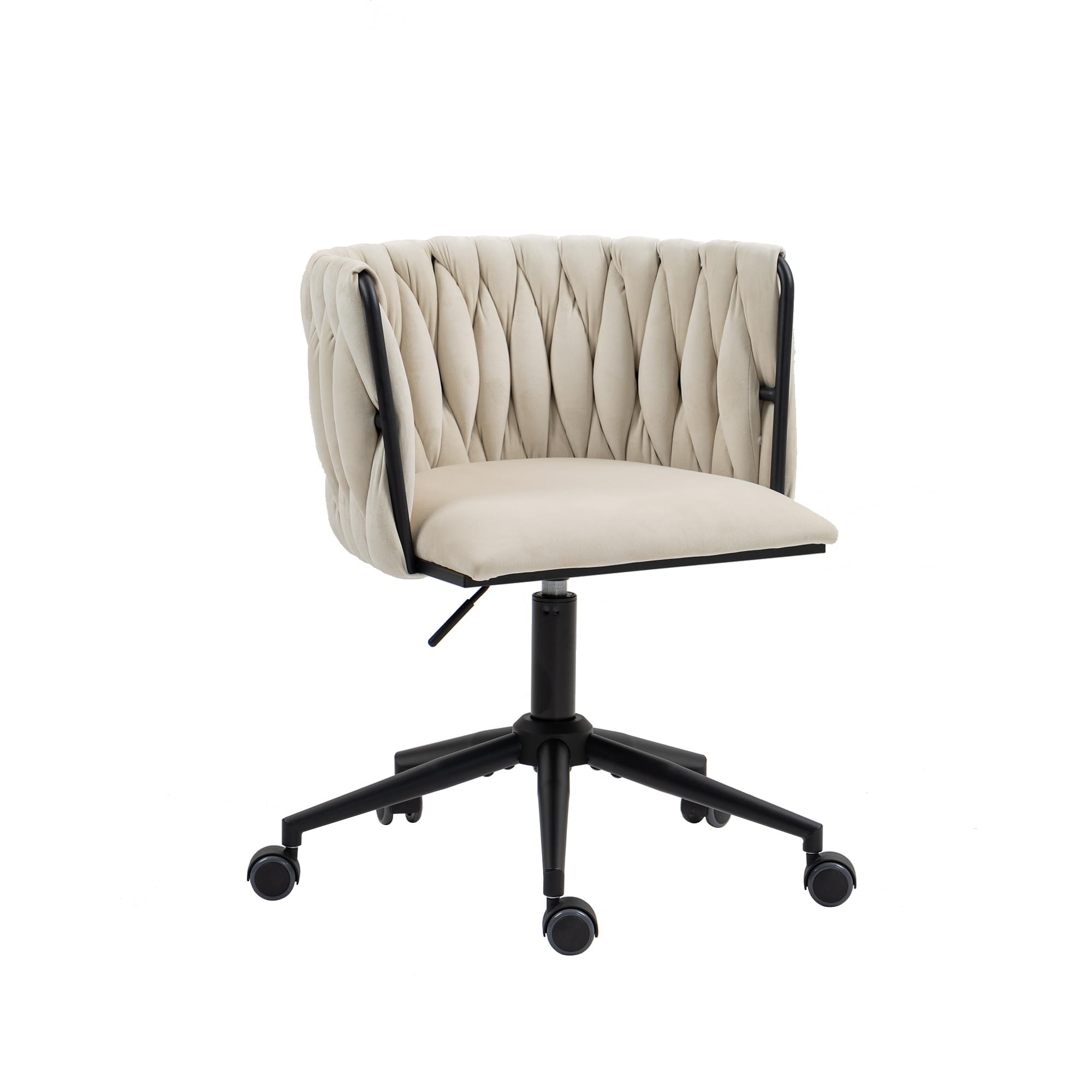 Chaise de bureau velours confortable contre le mal de dos réglable avec base stable 5