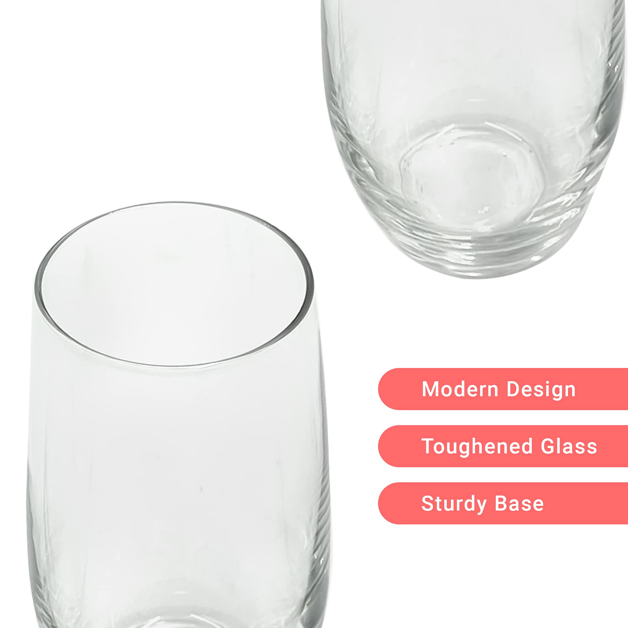 Bicchieri Acqua 300 Ml 4 Bicchieri In Vetro Da 300 Ml - Moderni, Trasparenti, Per Acqua, Succo, Whisky, Resistenti E Lavabili Bicchieri Vetro 300ml - Foto 9