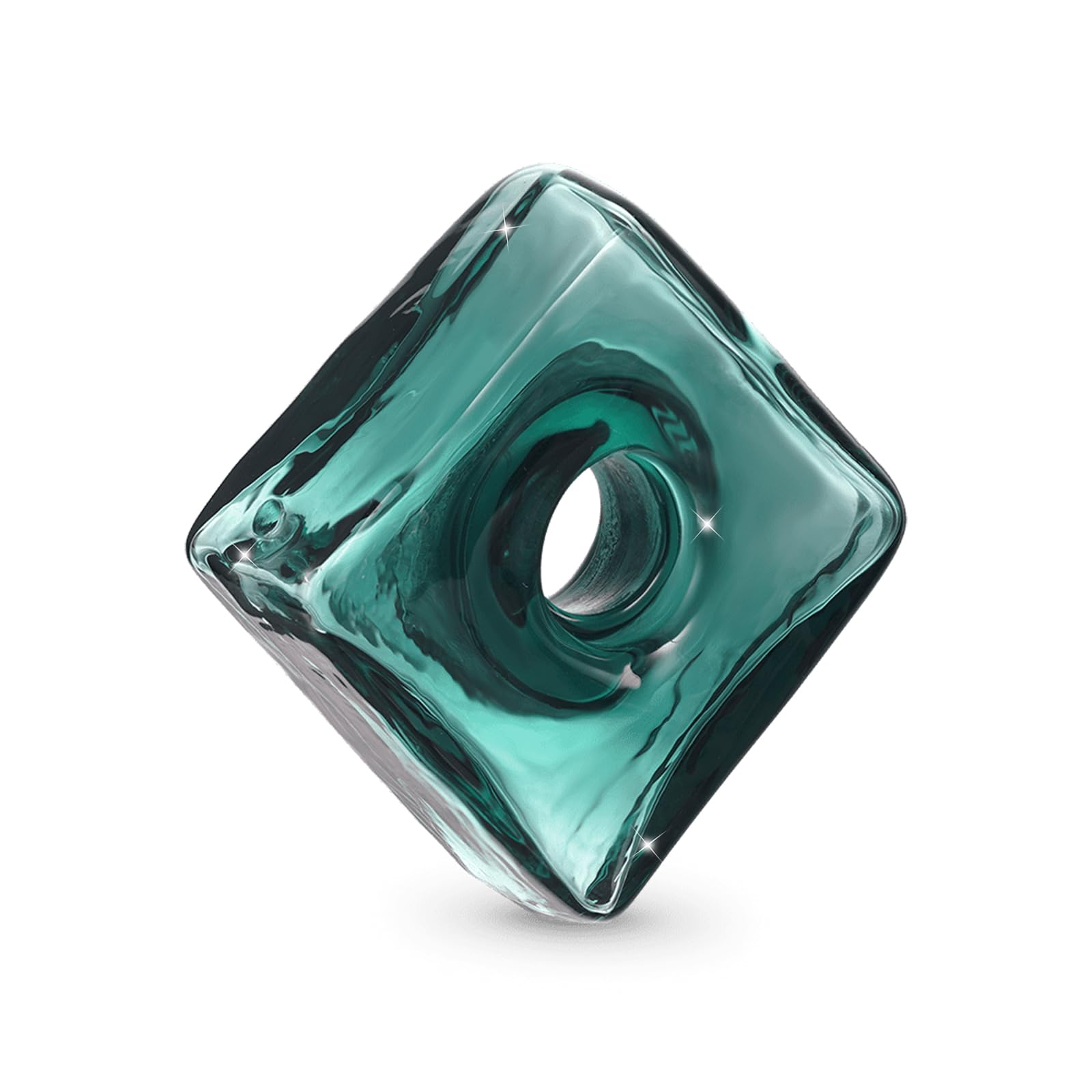 GNOCE Verde Scuro oli Essenziali Profumo Diffusore Charm Quadrato, Charms di Vetro di Murano per Donne Ragazze Moglie Fglia a Penzoloni, San Valentino, Regalo di Gioielli per la Festa Della Mamma