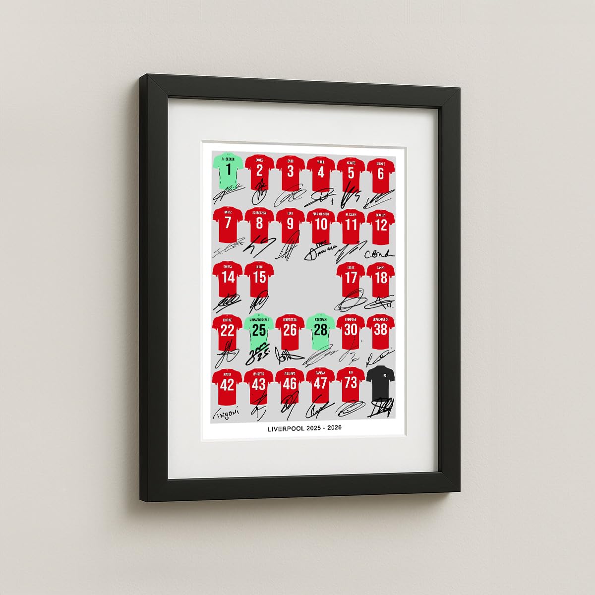 Liverpool Team Squad 2025-2026 Signed Poster Print Framed Picture - View #7
