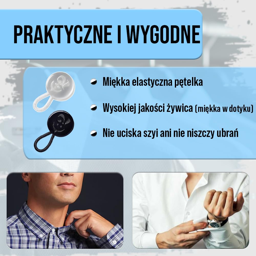 C2 2 szt. Przedłużki do kołnierzyka koszuli, Średni - Białe - 18L