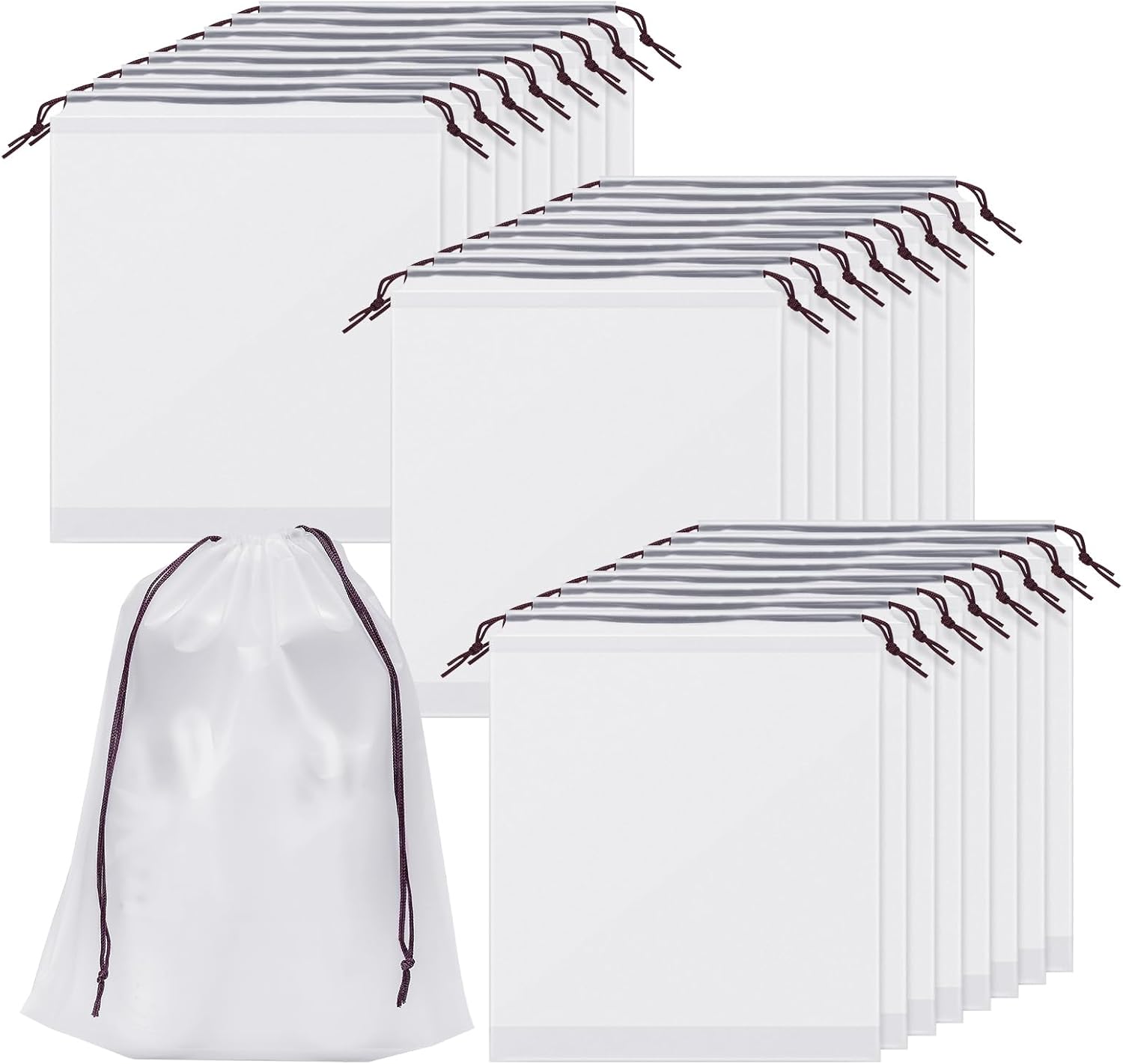 Meng Jiaran 24PCS Travel Shoe Bags Waterproof Shoe Storage Bags with Drawstring Multifunctional Translucent Dust Bags, Portable Shoe Organizer Pouch for Shoes Clothes Travel Accessories Meng Jiaran 24PCS Travel Shoe Bags Waterproof Shoe Storage Bags with Drawstring Multifunctional Translucent Dust Bags, Portable Shoe Organizer Pouch for Shoes Clothes Travel Accessories