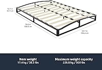 Vista 2 de Yaxa Basics Metal Platform Bed Frame, with Wood Slat Support, 10 inches High, Full, Black