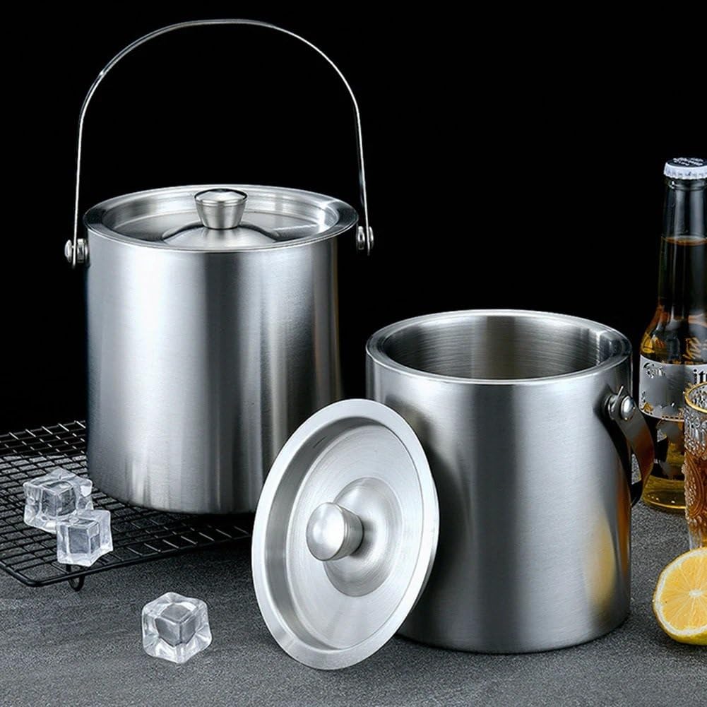 Weinkühler Edelstahl Isolierte EIS Eimer EIS Eimer EIS Cube Container Für Home Bar Kühlen Bier Champagner Flaschenkühler