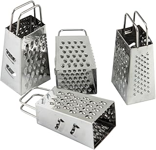 Dranvosk Mini Box Cheese Graters Set of 4,Stainless Steel Grater for Ginger,Garlic,Lemon, Potato,Chocolate,Vegetables(2.3 * 1.38inch)