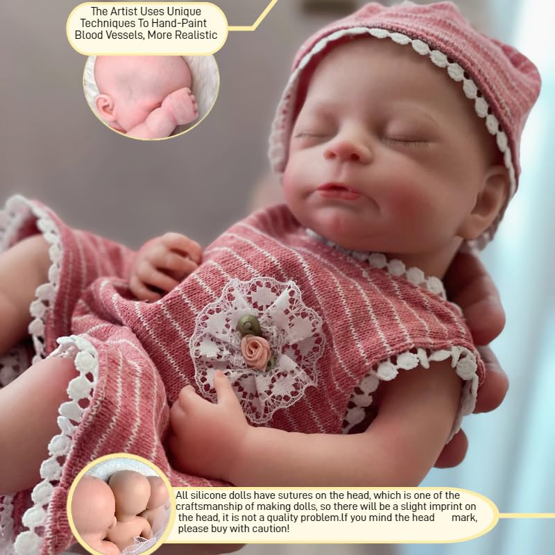 Muñeca de silicón realista de 13 pulgadas para niños 3+ miniatura 3