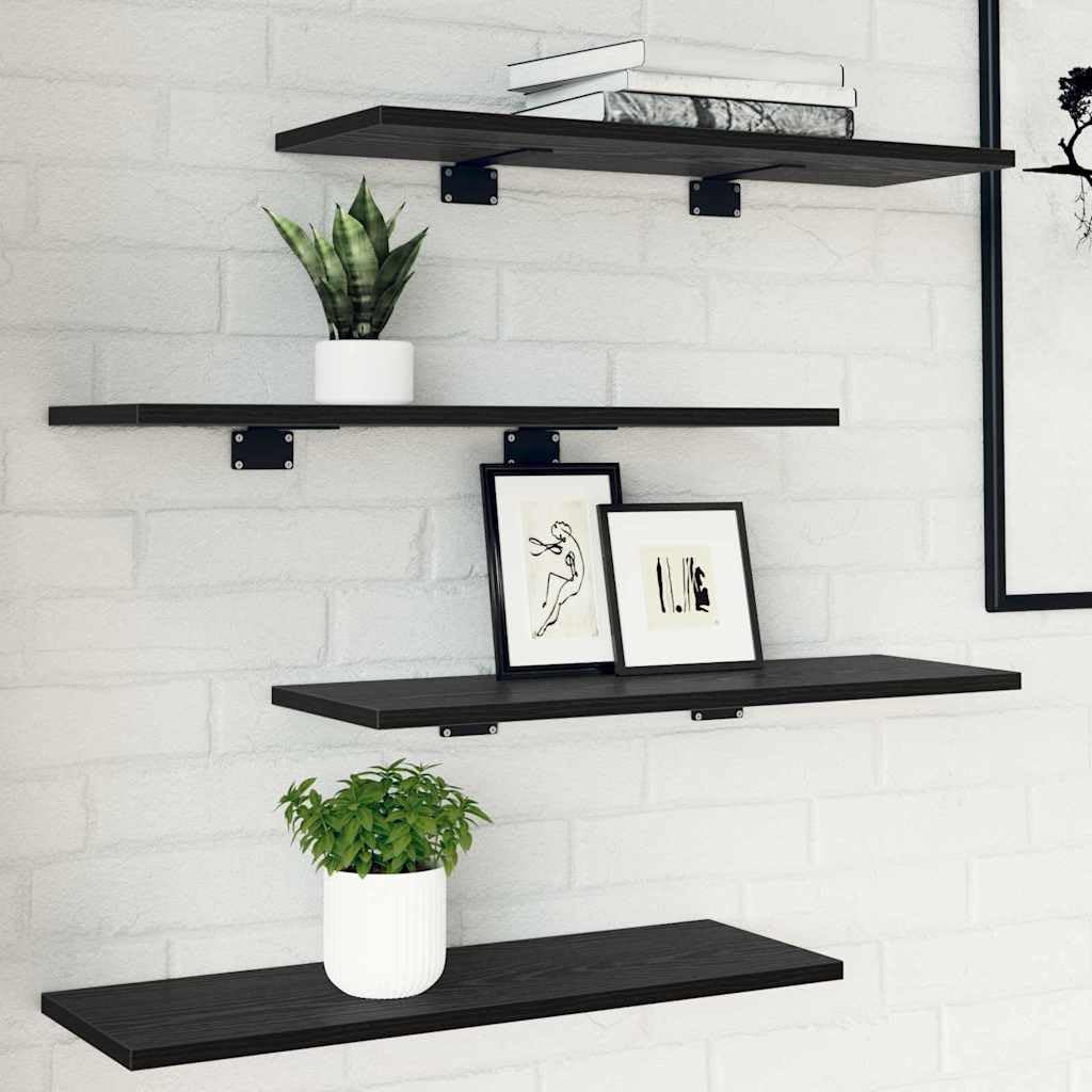 Scaffale a 3 ripiani, 4 pezzi, 60 x 20 x 1,5 cm, materiale in legno per interni, versatile