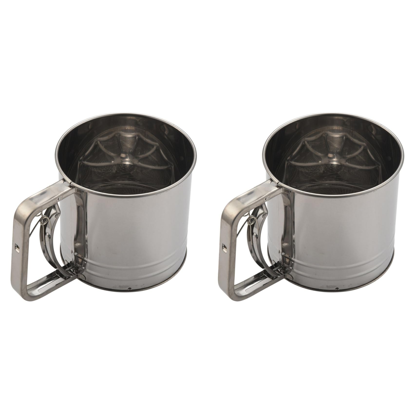 Hndhbfgrt 2X Stainless Steel Flour Sifter Large Baking Sieve Cup for Powdered Sugar