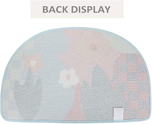 Miniatura 7 de Tapete de baño medio redondo, absorbente, tapete de baño, ducha, súper suave, tapete de entrada de dormitorio, alfombra de puerta de cocina, tapete