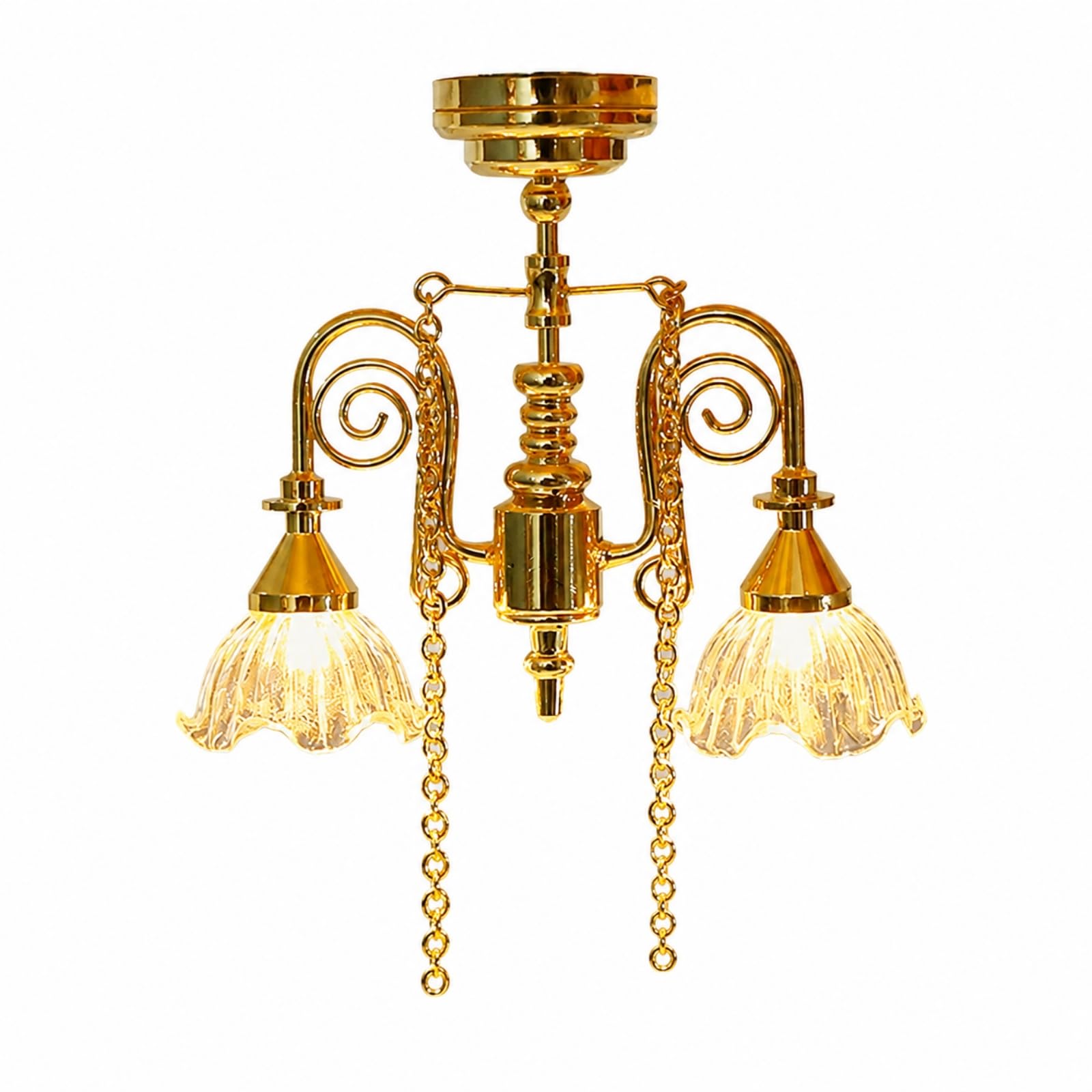 Modello di Illuminazione in Miniatura in Lega Ornamento Decorativo con Funzione Illuminante Romantico Lampada per Esposizioni Artigianali, Stile 1