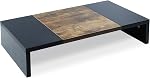 TEAMIX White Monitor Riser, Multi-Colored Wood Monitor Stand for Desk, 20 inch Sturdy TV/Screen/PC/Printer/Laptop Riser,Computer Shelf with Storage TV Holder for Home Office