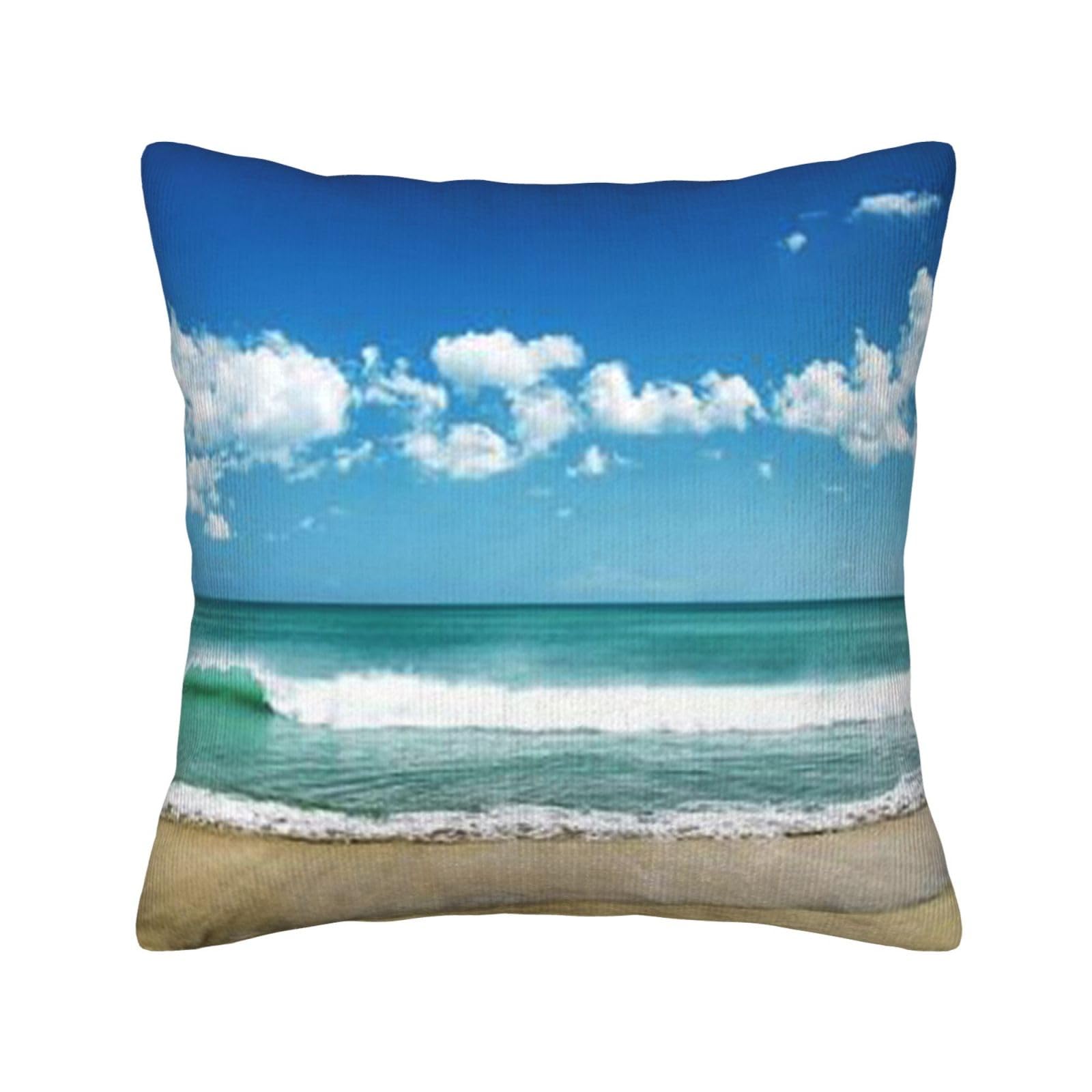 Housse de coussin velours côtelé sable déco canapé taie oreiller carrée douce salon chambre