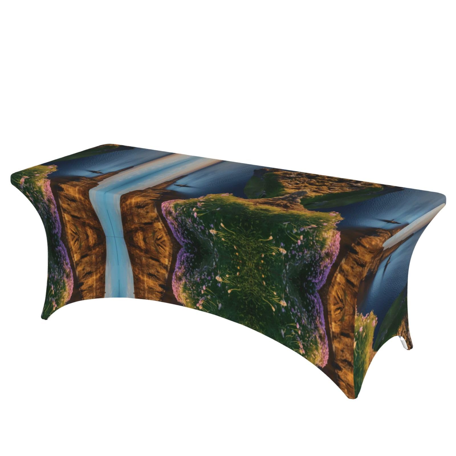 Nappe imprimée Cliffs of Clare 1,8m avec housses de coin