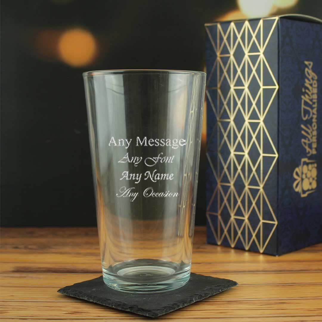Verre à bière personnalisable - 591 ml - Gravé au Royaume-Uni - Parfait pour toutes les occasions