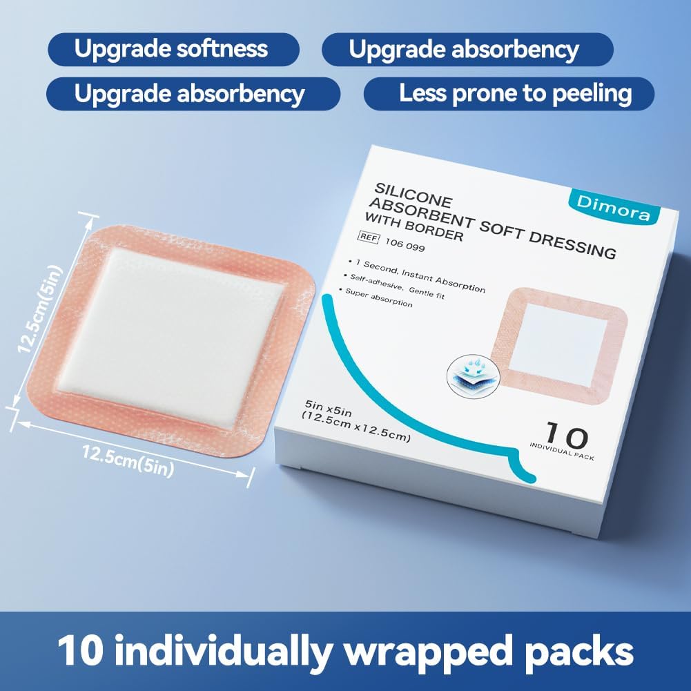 Dimora Silver Calcium Alginate Wound Dressing & Silicone Super Absorbent Wound Dressings