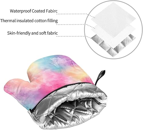Miniatura 70 de Manoplas de horno y soportes para ollas, arte de mármol blanco y dorado, juego de 4 guantes de cocina resistentes al calor, antideslizantes