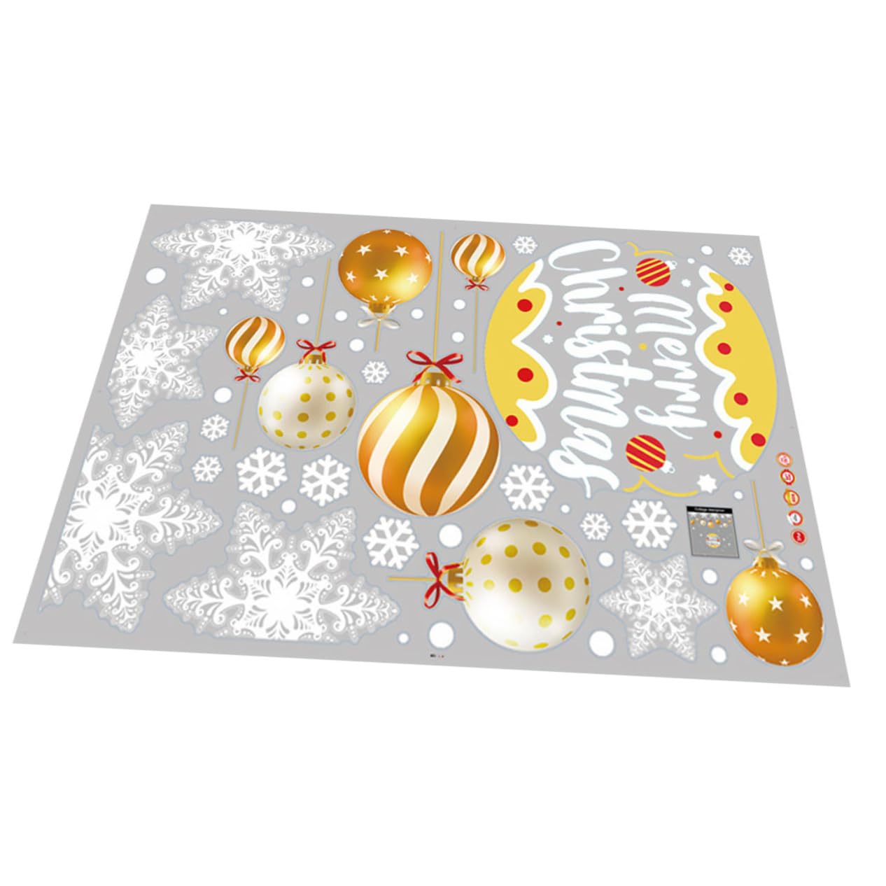 TOPBATHY 4 Blätter Statische Weihnachtsaufkleber winterliche Fensterfolie Urlaub selbstklebender Aufkleber weihnachts party weihnachtskugeln Wohnkultur Golddekor Fensterdekorationen PVC