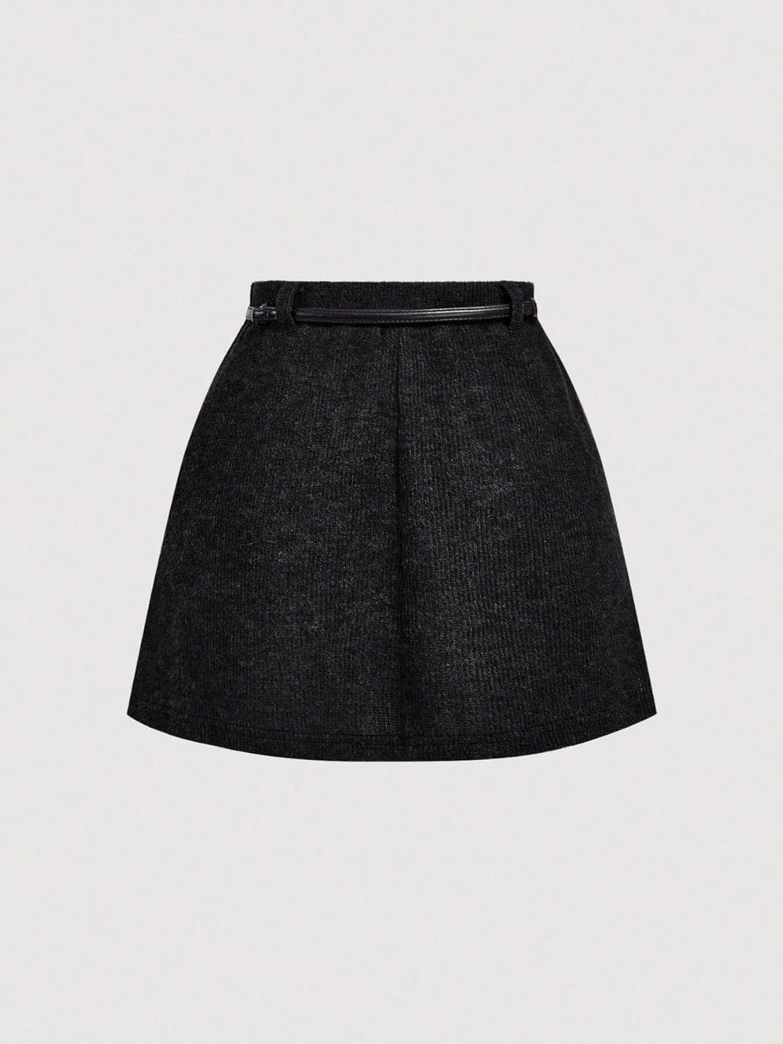 High Waist A-Line Flared Skirt for Women with Belt Casual Mini Pleated Knitted Skort