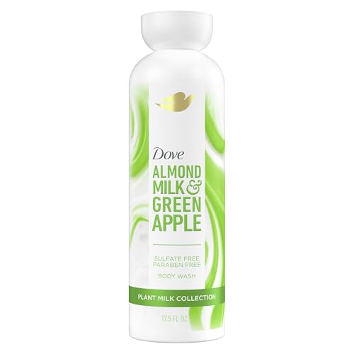 Dove Plant Milk Cleansing Body Wash Almond Milk & Green Apple for Moisturized Skin Gentle Cleanser No Sulfates or Parabens pH balanced 17.5 fl oz