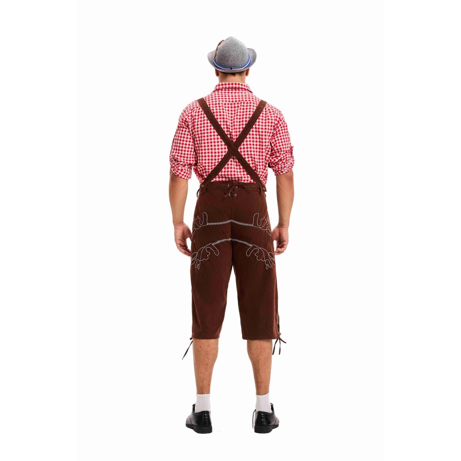 Generisch 2026 Oktoberfestkostüme für Herren traditionelle Bierfest-Kleidung mit Hosenträgern Cosplay-Outfit für Feiern historische Gewandung für Veranstaltungen Feste