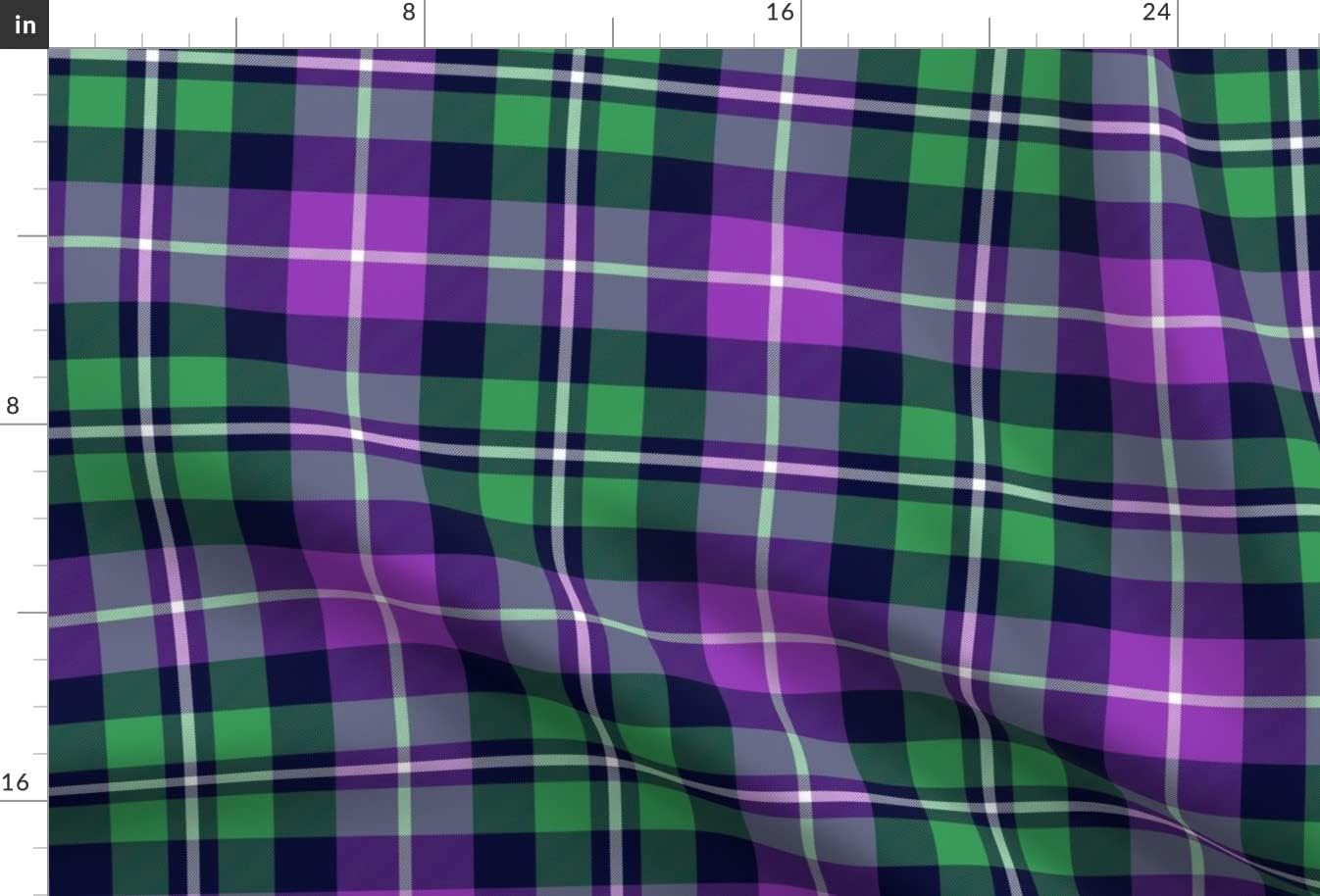 Spoonflower Fabric - Tartan Green Purple Plaid Scottish Block Colour Vibrant Printed on Minky Fabric by The Yard - Sewing Baby Blankets Quilt Backing Plush