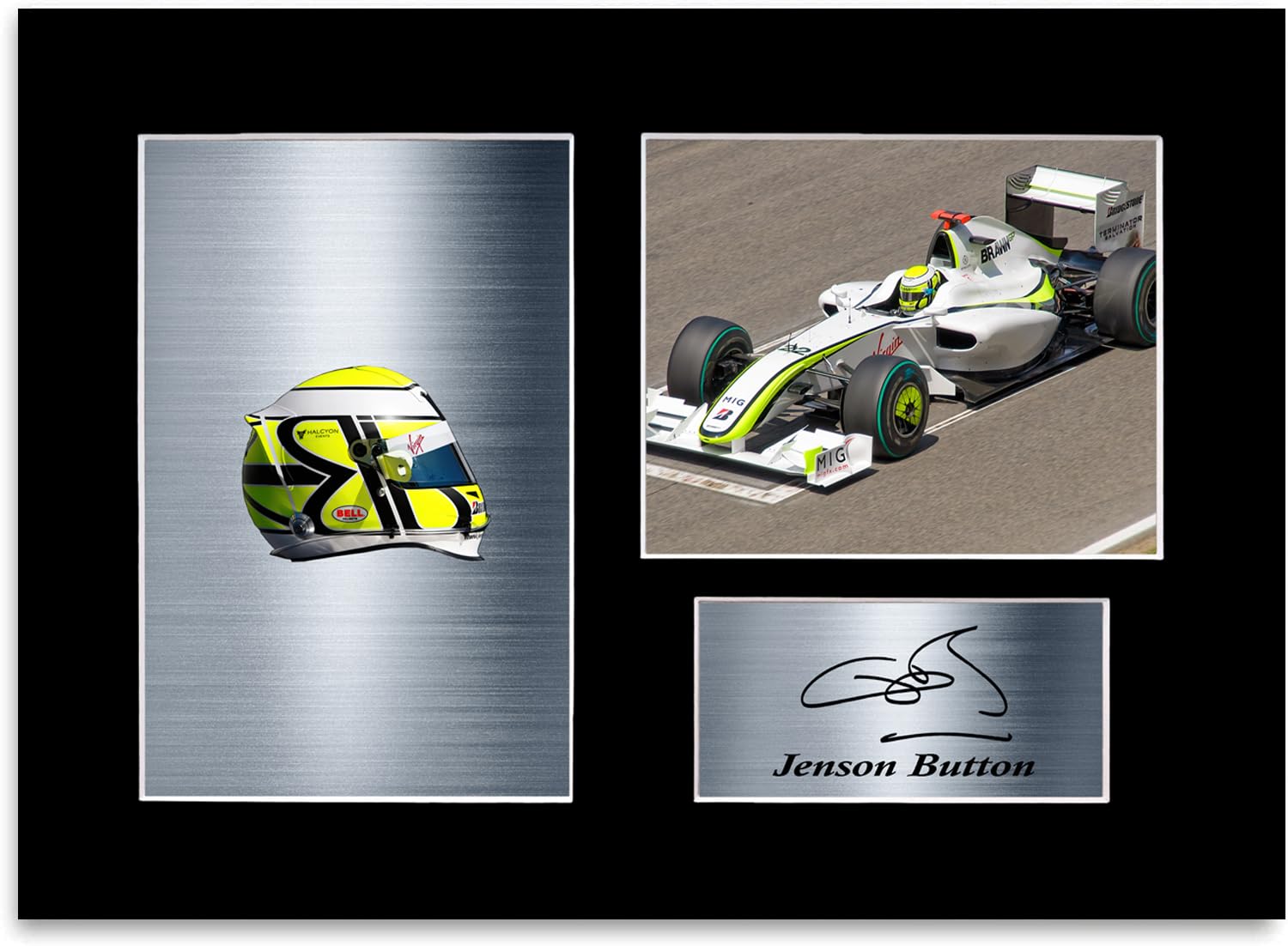 Jenson Button 2009 World Champion Signed Photo Display Poster A4