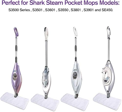 Miniatura 4 de Paquete de 3 almohadillas de microfibra lavables de repuesto compatibles con trapeadores Shark Steam Pocket Mops S3500 Series S3501 S3601 S3550