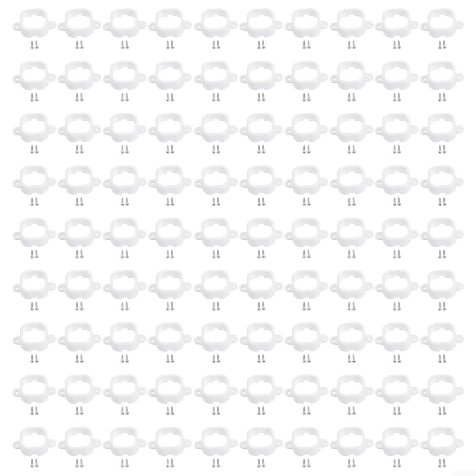 Lot de 30/60/90 clips lumineux blancs pour lumières d'extérieur H706, haute résistance pour supports de montage PETG avec vis, fixations sécurisées toutes saisons pour installation d'éclairage de