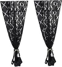 NOLITOY 2 Peças Cortinas Transparentes Persianas Transparentes Cortinas Transparentes Cortina De Valência Haste De Triagem De Janela Cortina De Sombreamento Janela Tule Corte Flores